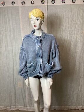 Free People: We the Free "Cute in This Cardi" Blue Cardigan; Size: S